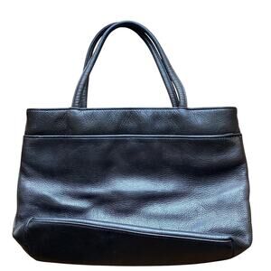 Nine West Bag 100% Leather Satchel Purse Handbag Double Handle Pockets Brown
